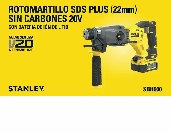 Martillo SDS-Plus Stanley Fatmax V20 con baterías. Tienda Stanley Online.