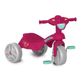 Triciclo mototico paseo y pedal rosa bandeirante